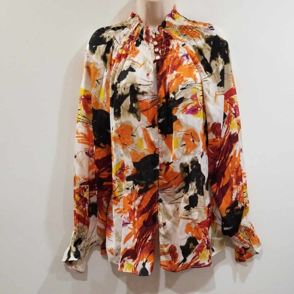 Essentials by Milano women's multi color blouse